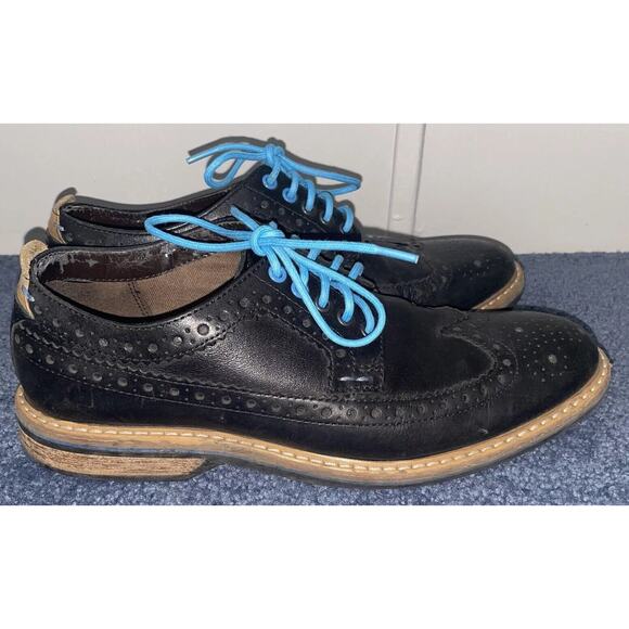 Clarks Tor England Black Blue Mens Wingtip Oxfords Shoes Leather Size 9M main image 6